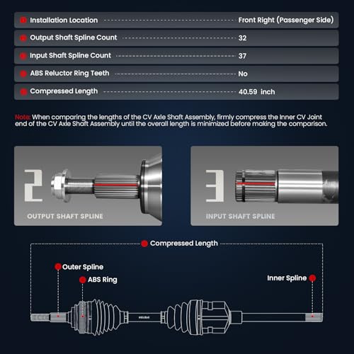 KELOKE CV Axle Shaft Assembly Compatible with Dodge & Jeep - size: 66-3758