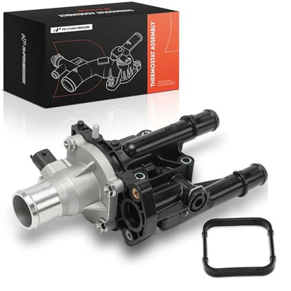 A-Premium Engine Coolant Thermostat Housing Assembly Compatible with Chevy - style: Plastic and Aluminum Materials