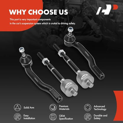 A-Premium Front Inner Outer Tie Rod End Kit