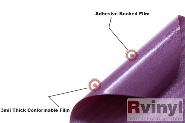Rwraps 3D Carbon Fiber Vinyl Car Wrap Film in Purple - 5ft x 1ft - Vehicle Sheet Roll with Adhesive Back and Air Release Technology - color: 3D Carbon Fiber Purple, size: 5ft x 1ft