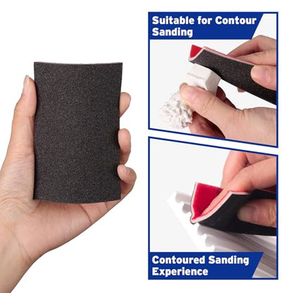 48Pcs Sanding Sponge Set, 80-1000 Grit Fine Sanding Sponges Pads, Washable Sandpaper Assortment for Wood, Drywall, Metal, Auto, Wet Dry Sandpaper for Versatile Smoothing.