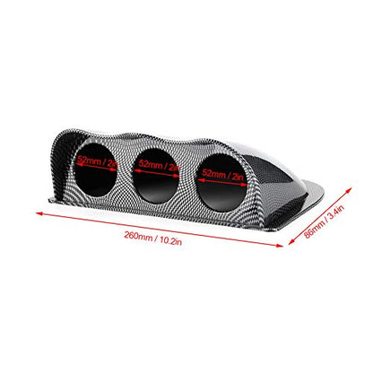 52mm / 2in Universal 3 Hole Dashboard Gauge Holder,ABS Triple Gauge Pod Car Dashboard Meter Mount Bracket(Carbon Fiber) - color: Carbon Fiber Style