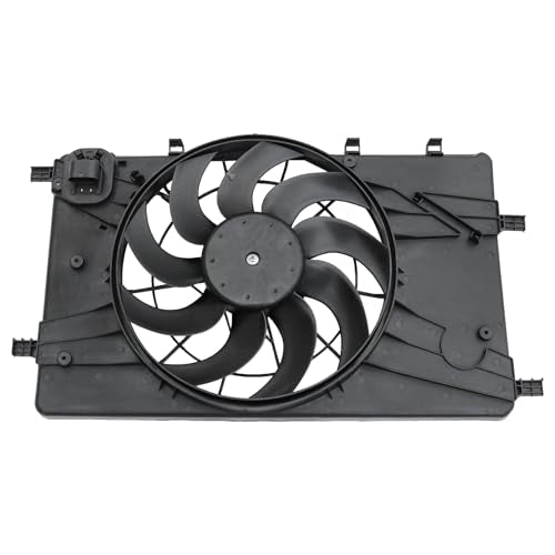 Engine Radiator Cooling Fan Assembly Replacement for Chevy Cruze 2011-2016 Replacement for Buick Verano 2012-2017 Radiator AC Condenser Cooling Fan Replace 13360890 13372154 13289627 13427161 13427160