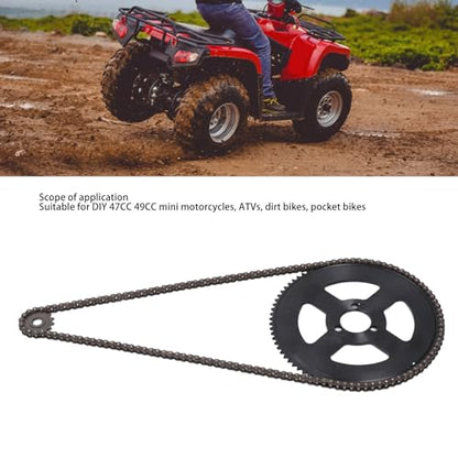 25H Chain Sprocket Kit, 25H Chain Sprocket Set Steel 10mm 15T Front Sprocket 29mm 80T Rear Sprocket 146 Link Drive Chain for 47CC 49CC Mini Motorcycle ATV Dirt