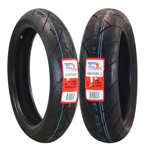 FULL BORE M1 전면 후면 오토바이 타이어 세트 120/70ZR17 180/55ZR17 2팩 - size: 120/70ZR17/ 180/55ZR17
