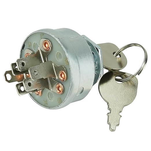 92377, 91846 Ignition Starter Switch with Keys Fits Murray 92377MA, 092377MA Lawn Mowers, Compatible w Briggs & Stratton 5411,5411H,5412K Oregon 33-392, Stens 430-161, 4 Position 6 Terminals