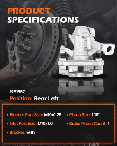 GAHA 19B1557 Rear Left Disc Brake Caliper Assembly with Bracket - size: 19B1557