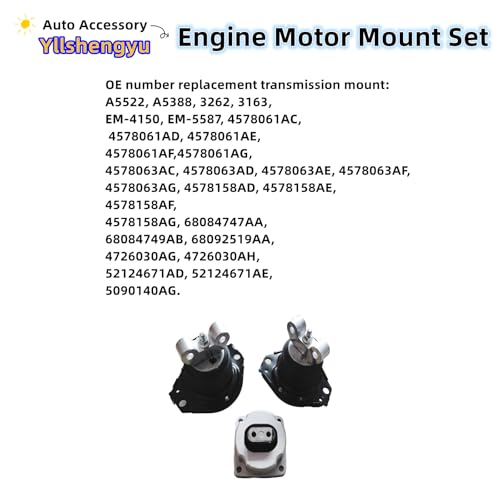 Engine Motor Mount Kit for 2011-2022 Charger/Challenger - size: 2011-2022 Chrysler 300 3.6L V6/5.7L V8
