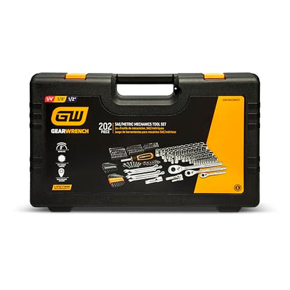 GEARWRENCH 202 Piece 72T 6 Point SAE/mm Mechanics Tool Set | GW72MLCBMTS - style: 202 Piece