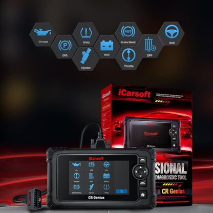 iCarsoft CR Genius 5'' Multi-Brand Vehicle Multi-Systems/Quick Test/Actuation Test/Touch Screen Car Diagnostic Scan Tool - size: 5'' Large