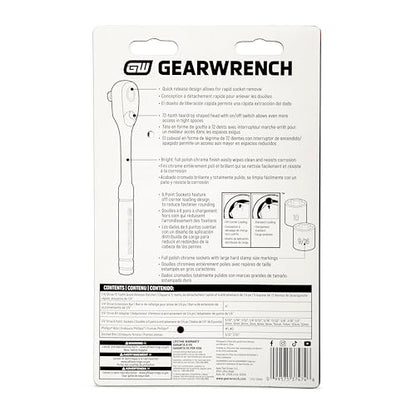 GEARWRENCH 27 Piece 1/4" Dr 72T SAE/Metric Mechanics Tool Set | GWXSCBMTS14 - size: 27 Piece, style: SAE/Metric