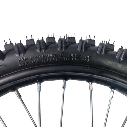 Beeking 70/100-19 Front Wheel Rim Tire Assembly for Dirt Bike 15mm axle front Wheel Rim Tire Fits 90cc-150cc dirt bike TTR SSR CRF Apollo Includes 220mm brake disc.