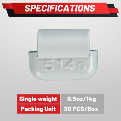 Upgraded 0.5 oz Clip On Wheel Weights for Steel Rims Corrosion-Resistant Coated Painted Tire Balancing Weight MC Style Gray 30pcs - style: MC Style