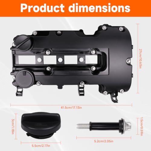 Valve Cover with Gasket Bolts Oil Cap Replace 55573746 25198874 and 25193343 PCV Valve Hose Kit for Chevrolet Cruze Sonic Trax for Buick Encore 1.4L Turbo Engine