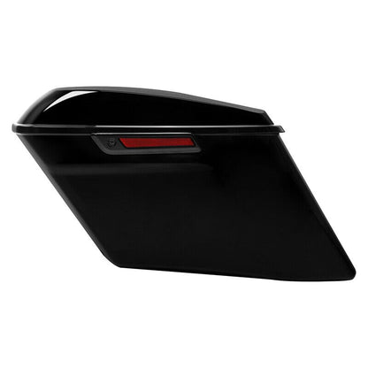 TCMT 4" Vivid Black Stretched Hard Saddlebags W/Black Latch Fits For Harley 2014-2024 Touring CVO Street Road Glide Road King - color: Black Latches, size: 4" Stretched