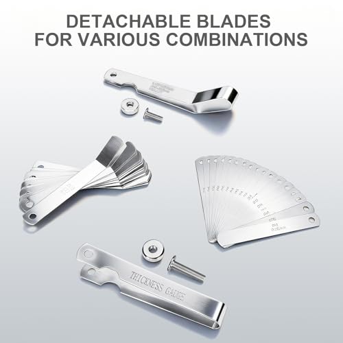 2Pcs Feeler Gauge Set,Premium Straight & Angled Feeler Gauges Kit