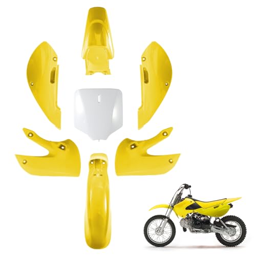 ABS Plastics Kit for Kawasaki KLX110 2002-2013, KX65 2000-2013 - color: Yellow & White