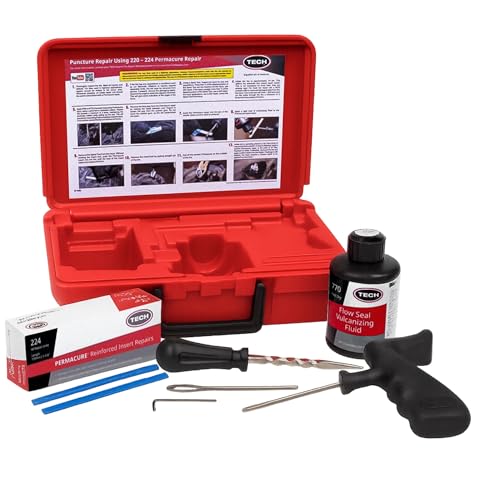 TECH Permacure Truck Tire Plug Kit, Heavy Duty Tire Repair Plugs, 40 Ct Kit