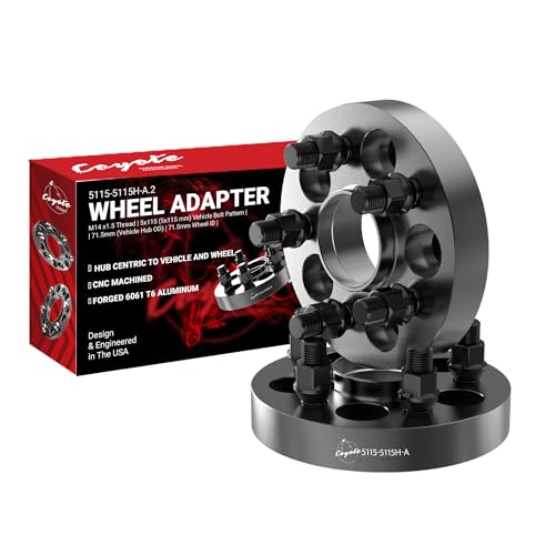 Wheel Accessories Parts 2 Pcs Hub Centric Wheel Spacers Adapters 5 on 115mm 5x115mm 1.00 Inch Thick 71.5mm Hub M14x1.5 14x1.5 Thread Stud Fits Chrysler 300 ｜ Dodge Challenger Charger Magnum - size: 1.00" Thick, style: 2 Pack