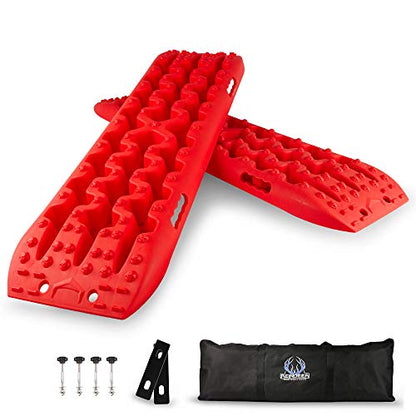REINDEER Traction Boards Tracks Recovery Red with Mounting Plates Bag - color: Red with Accessories, size: Standard