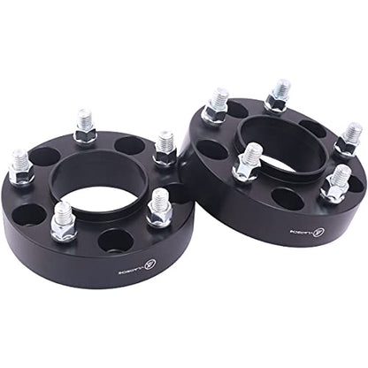Black Forged 5x4.5 Hubcentric Wheel Spacers 1.5 Inch with 14x1.5 Studs 70.5mm Hub Bore, 5 Lug Wheel Spacer 5x114.3 Compatible with Mustang 2015-2024 | Explorer 2020-2024 - Pack of 2 - size: 1.5 Inch-Pack of 2