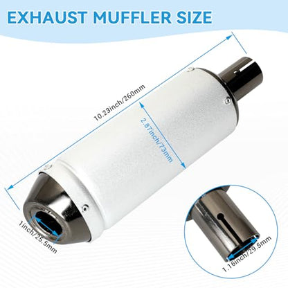 EOPOAYI 1.1 Inch Motorcycle Slip on Muffler for 125cc 110cc Pit Dirt Bike - color: A-Silver
