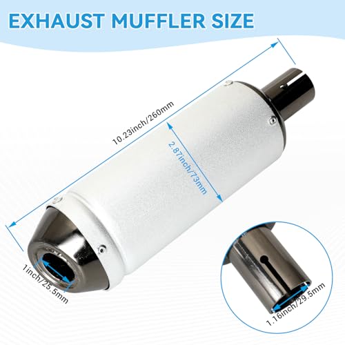 EOPOAYI 1.1 Inch Motorcycle Slip on Muffler for 125cc 110cc Pit Dirt Bike - color: A-Silver