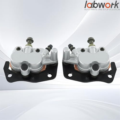 labwork Front Left and Right Brake Caliper Set with Pads Replacement for Yamaha Rhino 660 2004-2007 Rhino 700 2008-2013 Rhino 450 2006-2009 5B4-2580T-01-00 5B4-2580U-01-00 59300-05H00-999