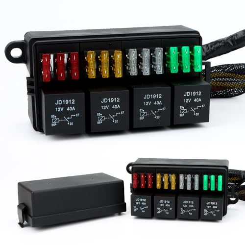 Generic 12-Way Fuse & 4-Relay Power Distribution Box - size: Generic 12-Way Fuse