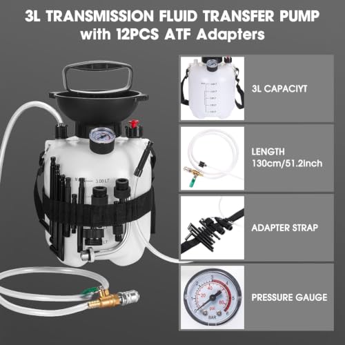 AIGMlSON 3L Transmission Fluid Pump with 12 pcs ATF Adapters - color: B