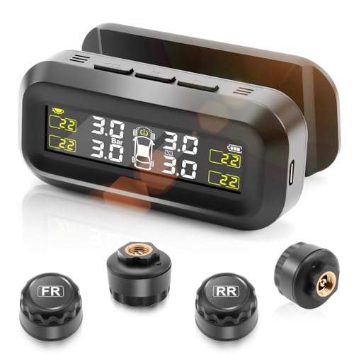 TPMS for RV Trailer, 4 Sensors, Solar USB Charging