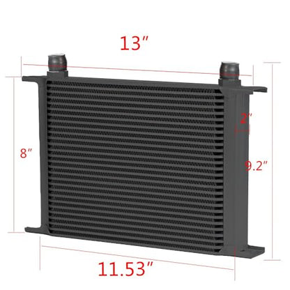 G-PLUS 28 Row AN10-10AN Black Universal Racing Engine Transmission Oil - color: Black, size: 28 Row AN10