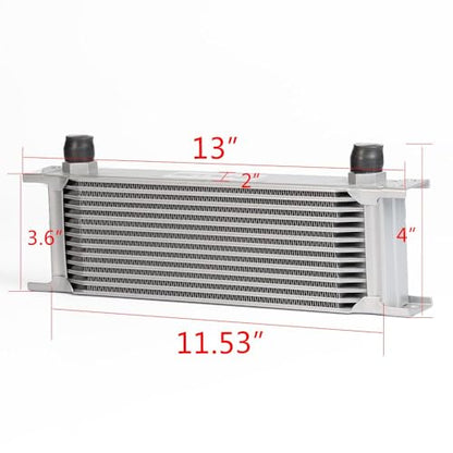 G-PLUS 13 Row AN10-10AN Universal Engine Transmission Oil Cooler Aluminum - color: Silver, size: 13 Row AN10