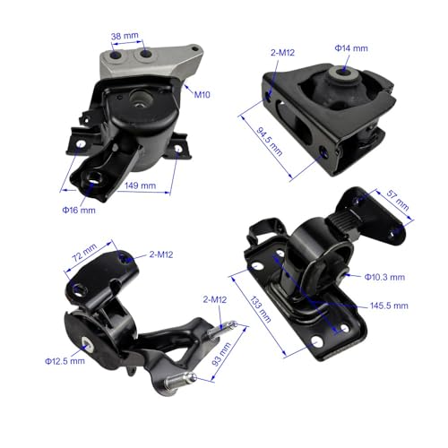 Engine Motor Mount Transmission Mount Set of 4 Compatible with Toyota RAV4 - size: 2009-2012 RAV4 2.5L FWD