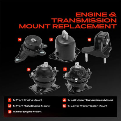 A-Premium Engine Motor Mount and Transmission Mount Kit, Set of 5