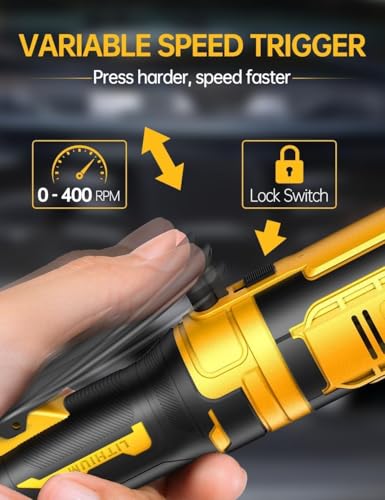 APEXPOWER 3/8 Inch Cordless Ratchet Wrench (Deep Black/Yellow) - color: Deep Black/Yellow