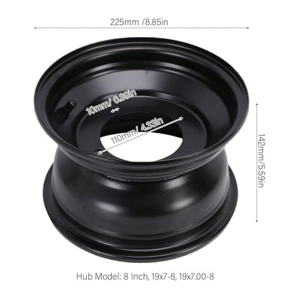 Acouto 8 Inch ATV Front Wheel Rim 19x7-8 19x7.00- Go Kart Wheel Rim 4 Hole High Strength Steel Hub for Dirt Bike Buggy Ride On Mower