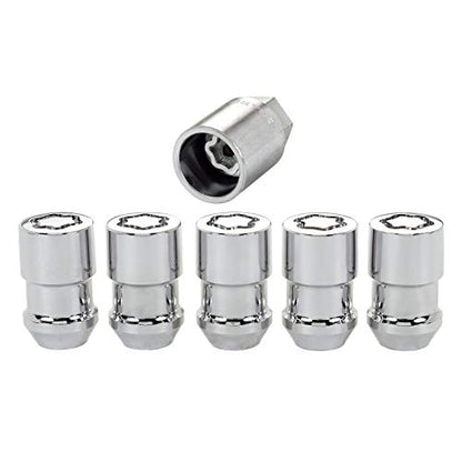 McGard 24537 Cone Seat Wheel Locks Chrome (M12 x 1.5 Thread Size) - Set of 5, 5 Locks / 1 Key - color: Chrome