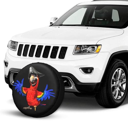 Parrot Pirate Spare Tire Cover Waterproof Sun Protection Fit 17 Inches - color: Parrot Pirate, size: 17 inch