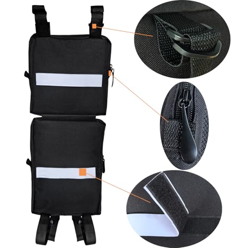 2 Pack ATV Fender Bags, Detachable Saddle Bag ATV Gear Bags Water-resistent Motorcycle Bag Compatible with Sportsman Scrambler TRX FourTrax Outlander Grizzly UTV Hanging Storage Bag Black - color: Black