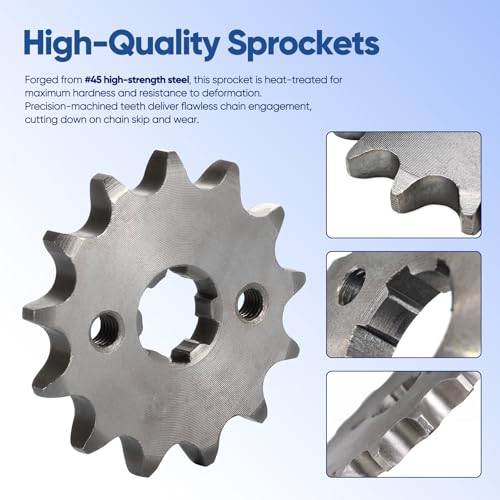 Motorcycle 420-13T Front Sprocket 17mm for 50cc 70cc 90cc 110cc 125cc 140cc15cc 160cc TaoTao Loncin Lifan Zongshen Roketa Coolster Sunl Chinese ATV Quad Dirt Pit Mini Bike Go Kart Sprocket - color: 420-13T
