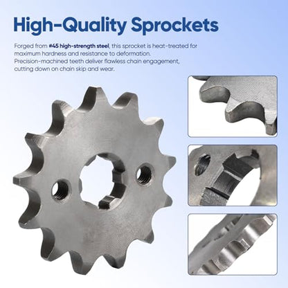 Motorcycle 420-13T Front Sprocket 17mm for 50cc 70cc 90cc 110cc 125cc 140cc15cc 160cc TaoTao Loncin Lifan Zongshen Roketa Coolster Sunl Chinese ATV Quad Dirt Pit Mini Bike Go Kart Sprocket - color: 420-13T