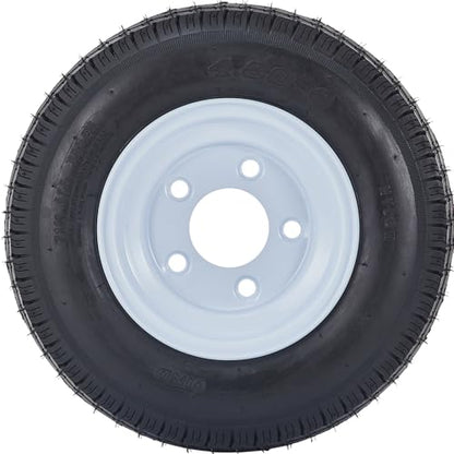 GarveeTech 2PCS 4.80-8 4.80x8 480-8 Trailer Tires with 8 inch Rims, 2 Pack 4.80 8 Tires 5 Lug on 4.5 inch, Center Bore 2.85", 6PR, Muti Function Lawn Mower & Tractor Turf & Boat Tire - size: 4.80-8, style: 5 lug