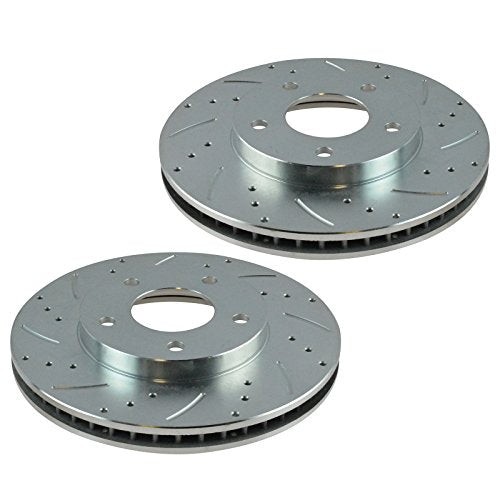 TRQ Performance Front & Rear Brake Rotors Set 4 Piece Premium G-Coated - style: BRA13980
