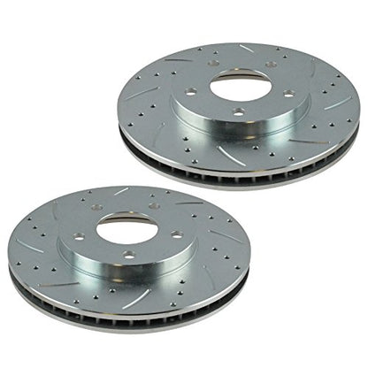 TRQ Performance Front & Rear Brake Rotors Set 4 Piece Premium G-Coated - style: BRA13980