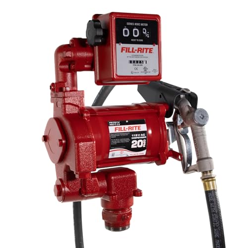 Fill-Rite FR701V 115V 20 GPM Fuel Transfer Pump With Standard Mechanical Meter Package, Gallons - For Gasoline, Diesel, Kerosene, Ethanol Blends, Methanol Blends & Biodiesel up to B20 - size: 1 1/4" Inlet - 3/4" Outlet, style: 115V Gal. Meter & Standard A