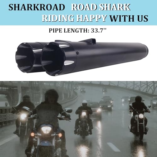 SHARKROAD 4" Slip On Mufflers for 2014-UP Indian Partial Models - color: 4" Black