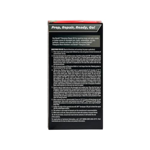 Bondo Fiberglass Resin Repair Kit, 00420, 0.45 Pint - size: 1 Count (Pack of 1)