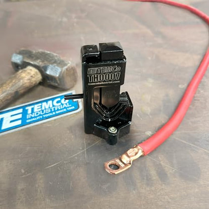 TEMCo Hammer Lug Crimper Tool - Crimps 8 AWG to 4/0 Battery & Welding Cables (Workbench-Mountable)