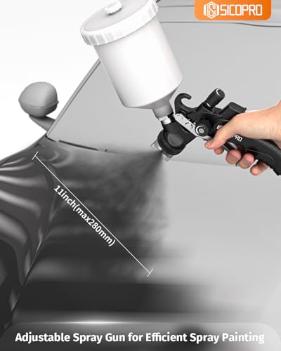 HVLP Spray Gun, Automotive Paint Gun, Spray Gun for Painting - color: Black